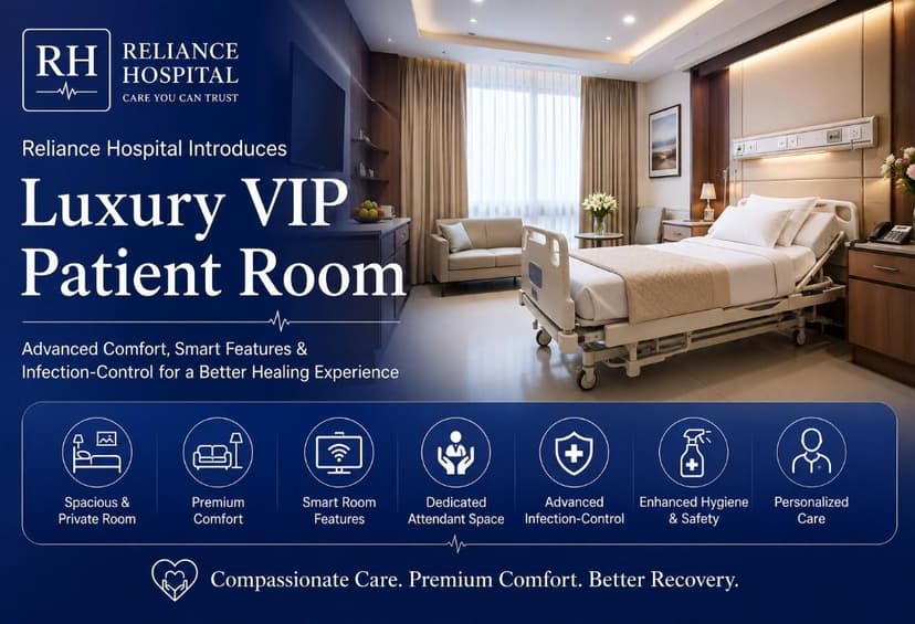 Reliance Hospital Introduces Luxury VIP Patient Room with Advanced Comfort & Infection-Control Features